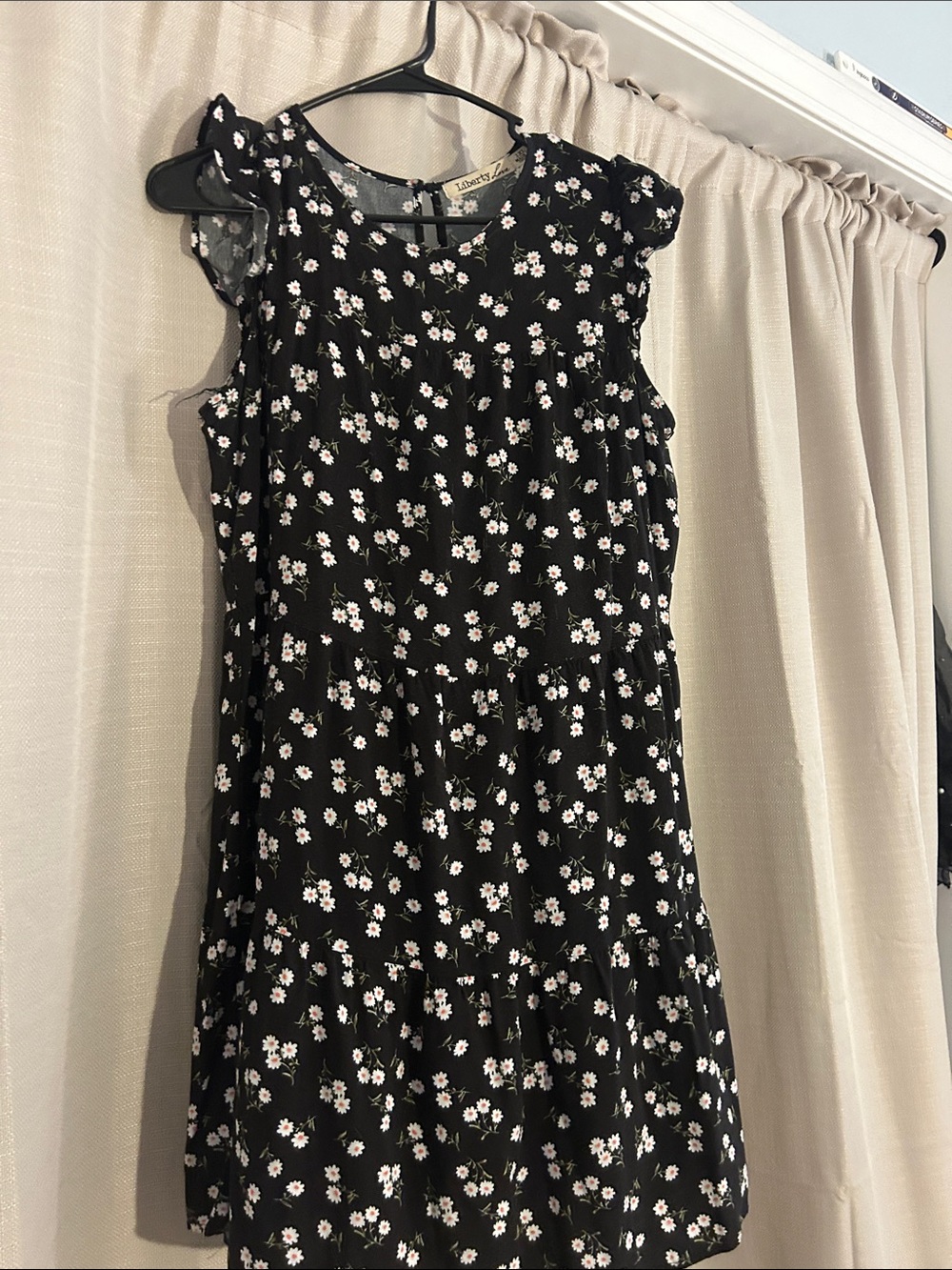 Liberty Love Black Floral Ruffled Tier Dress